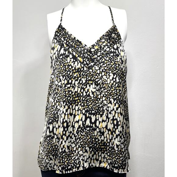 Roan Ryan Silky Lined Racerback Tank Top Artsy Spotted Statement Y2K Size Small - Picture 1 of 6